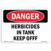 Signmission Safety Sign, OSHA Danger, 12" Height, 18" Width, Aluminum, Herbicides In Tank Keep Off, Landscape OS-DS-A-1218-L-1977